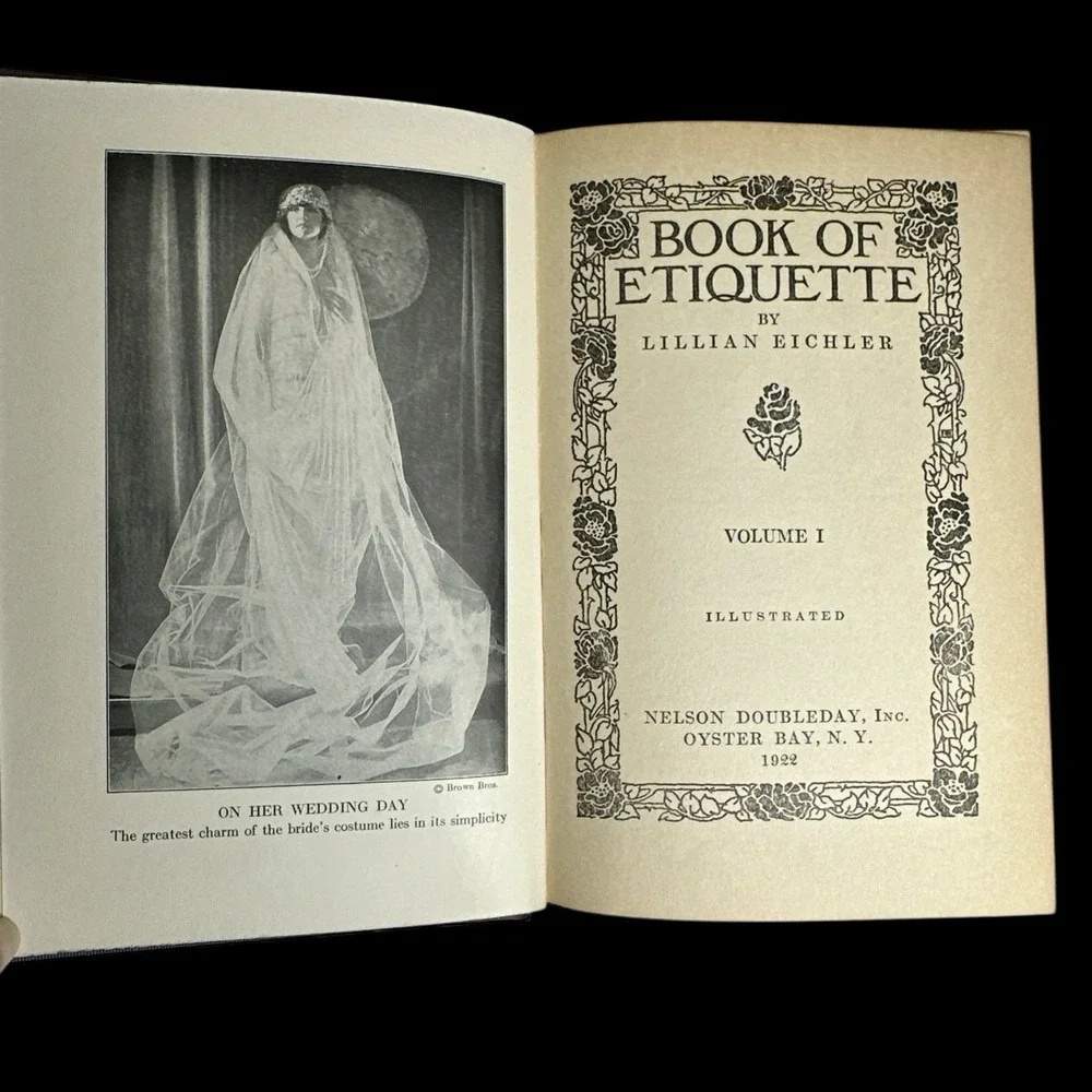 Book of Etiquette Volume 1 & 2 by Lillian Eichler 1922 HC - Antiquarian Book Set
